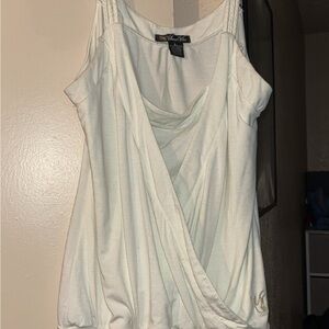 CHANEL Cream Sleeveless Wrap Tank Top